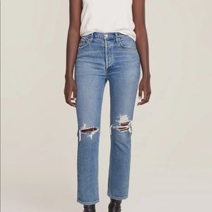 AGOLDE Riley High Rise Straight Crop Jeans